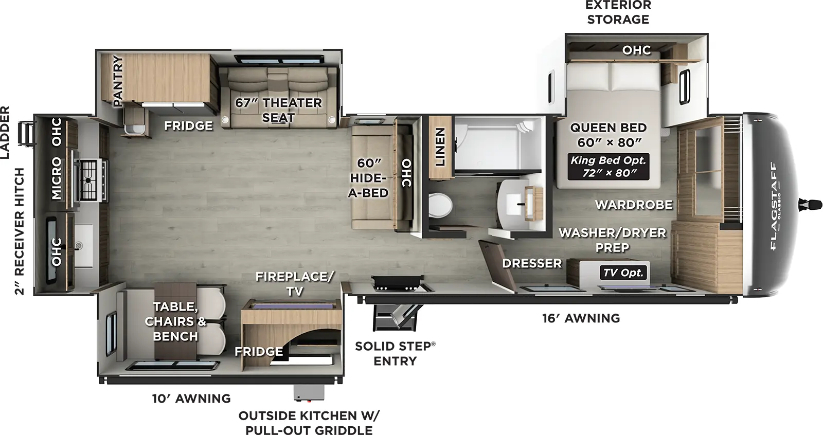 Flagstaff Classic Travel Trailers 832RKSB Floorplan